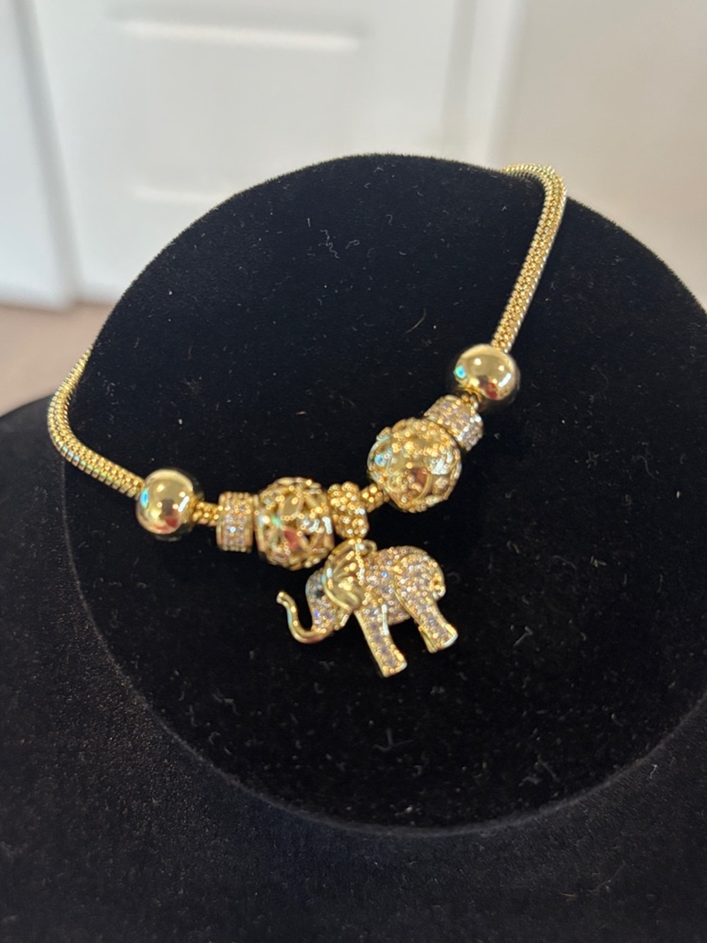 Gold Tone Elephant Charm Bracelet - Women's Jewelry